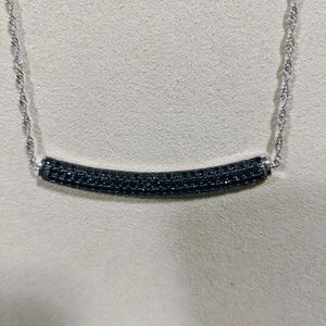 Black Spinel Bar Necklace- NWOT
